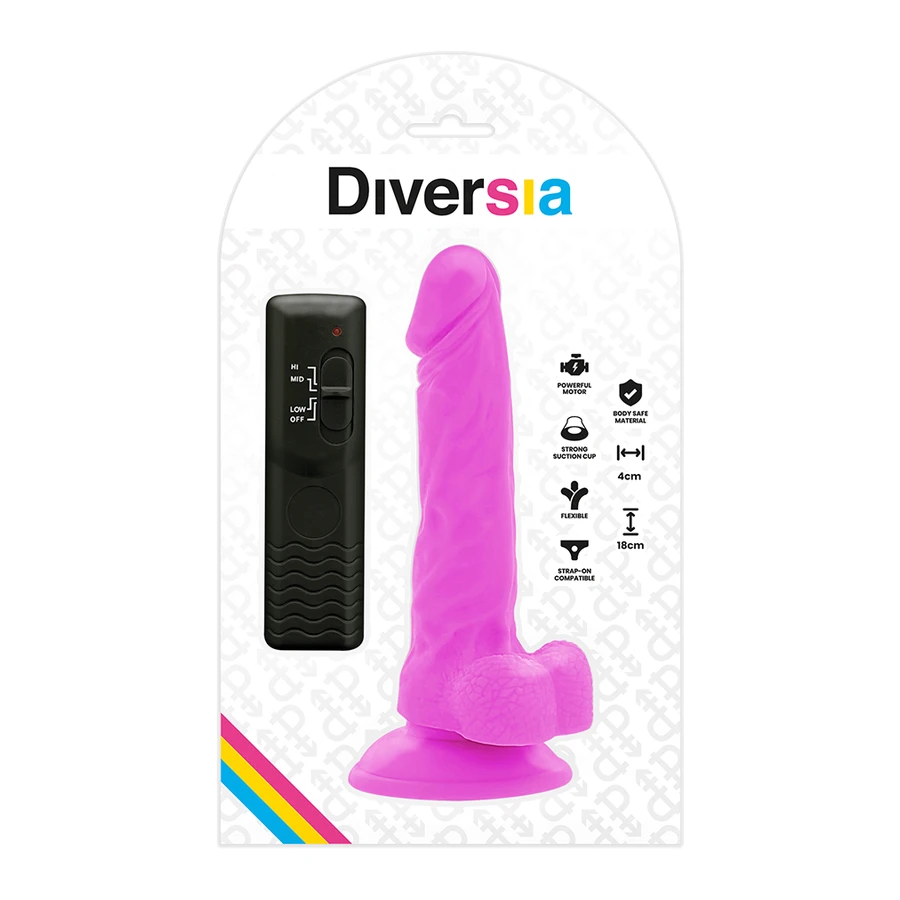 DIVERSIA - DILDO VIBRANT FLEXIBLE 18 CM - VIOLET